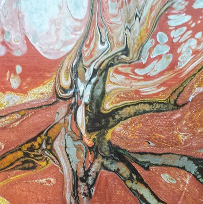 Autumn's Symphony: Fluid Acrylic Pour