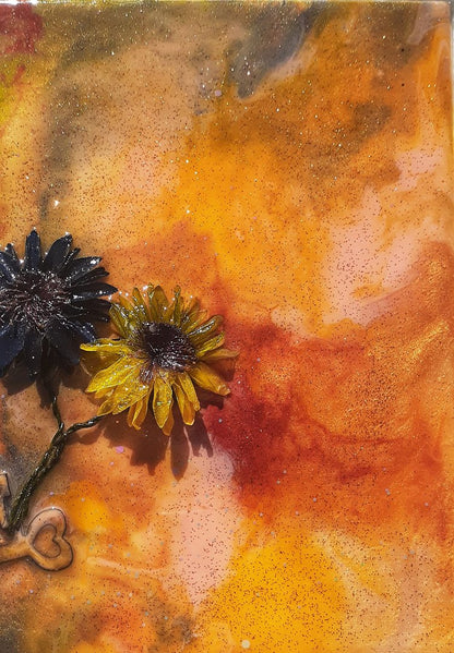 Love in Bloom: Resin Mixed Media Art