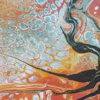 Autumn's Symphony: Fluid Acrylic Pour