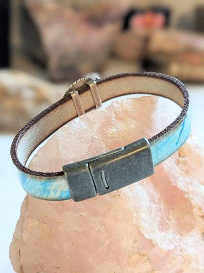 Rose Quartz Leather Bracelet