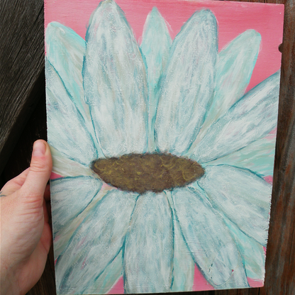 Speckled Petals Original Painting on Wood