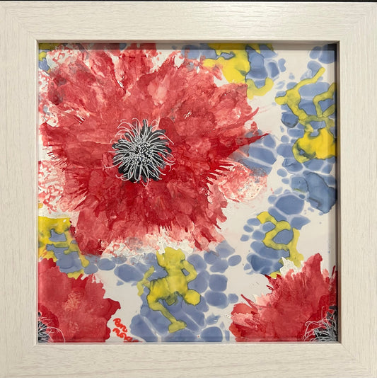 Flower Power Graffiti Original Alcohol Ink Floral Painting