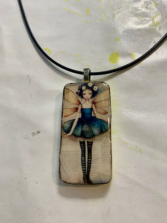 Domino Pendant with Enchanting Fairy Designs