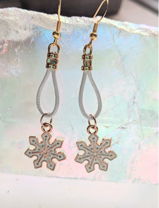 Winter White Snowflake Earrings