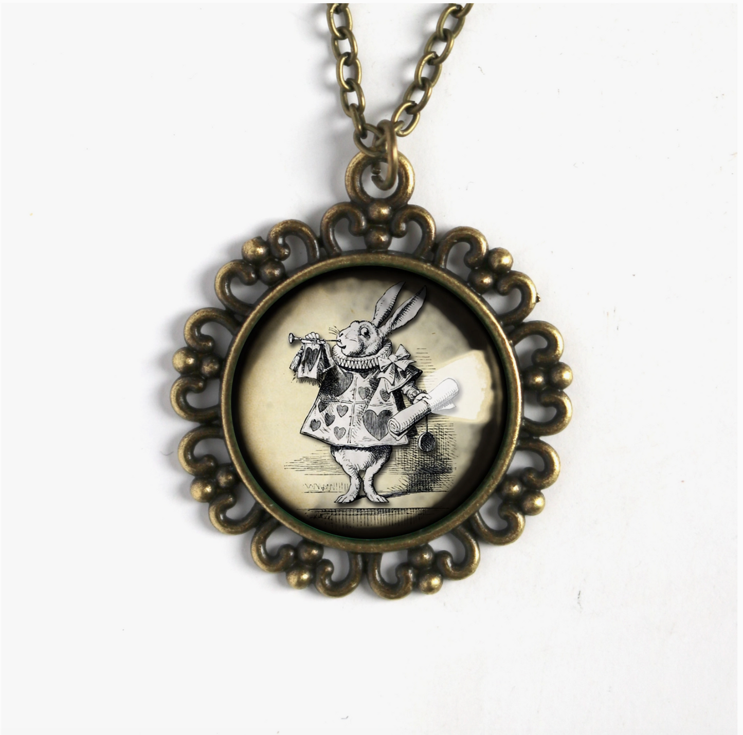 Alice in Wonderland White Rabbit Victorian Earrings