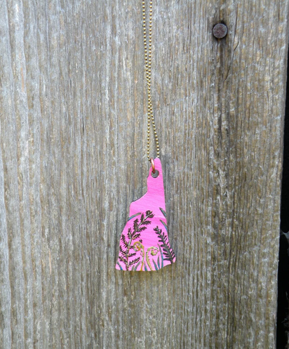 Among the Ferns Hand Painted New Hampshire Art Pendant