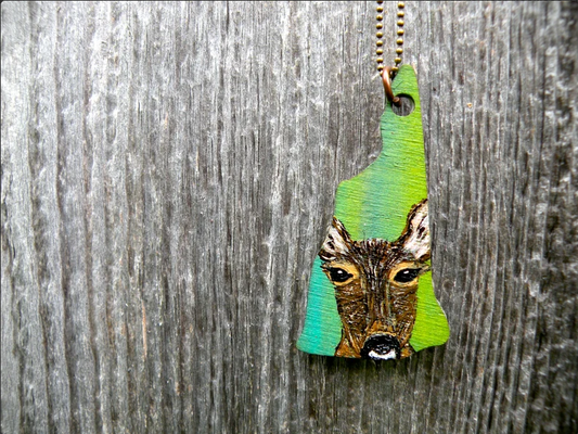 Sweet Doe Hand Painted New Hampshire Art Pendant