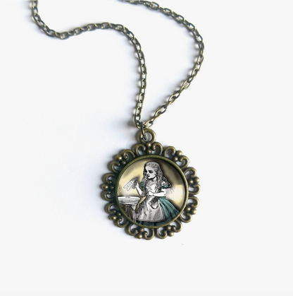 Alice in Wonderland "Drink Me" Ornate Pendant Necklace