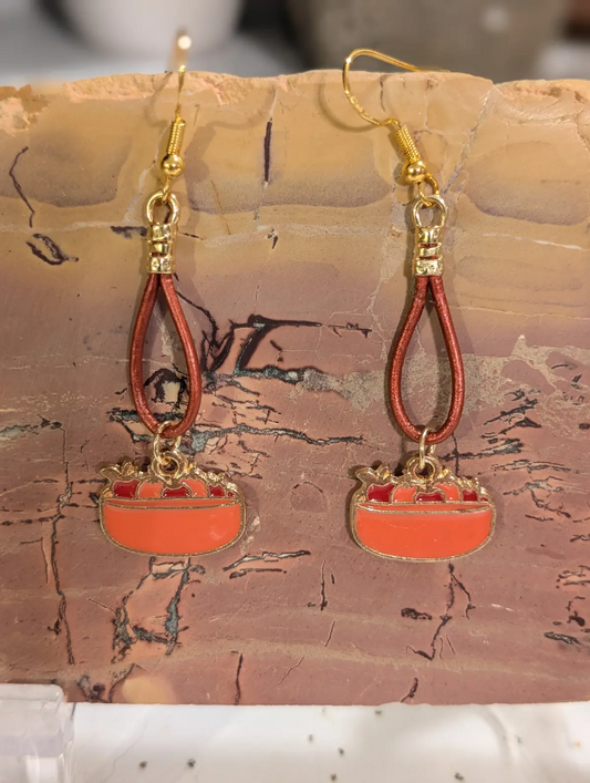 Fall Bowl of Apples Earrings