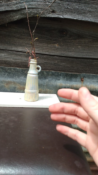 Yellow and Blue Upcycled Bottle Vase