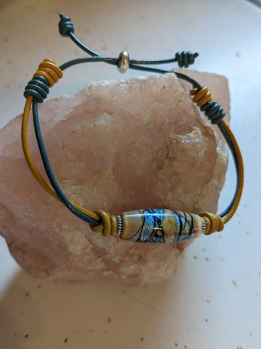 Teal and Mustard Bracelet